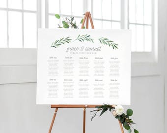 Editable Seating Chart Template, Printable Seating Chart, Table Plan Template, Seating Chart Sign, DIY Printable Table Plan - KPC02_301