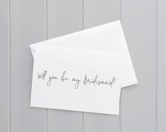 Will You Be My Bridesmaid Card - Wedding squad card with Envelope - Bridesmaid Proposal Card - Wedding Stationery - Bridal Party - Wedding