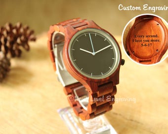 Engraved Watch Men, Boyfriend Gift, Mens Watch, Wooden Watch, Personalized Gifts for Men, Wood Watches, Engraved Wood Watch for Men