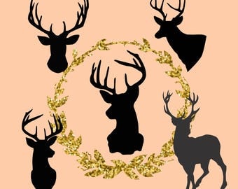 Deer SVG Deer Head SVG Deer Antler Svg svg files for Cricut svg Silhouette svg dxf png eps