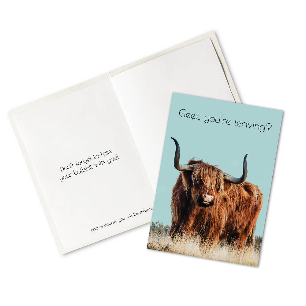 Funny farewell card printable Office leaving card Card for