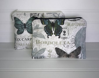 Handmade Zipper Pouch | Butterfly Garden