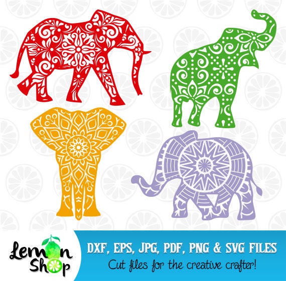 Download Elephant Mandala SVG Elephant Monogram Mandala SVG Elephant