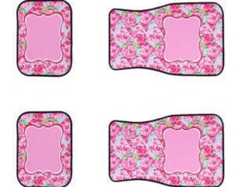 Lilly Inspired Monogrammed Car Mats