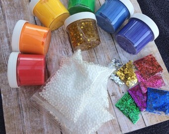 Ultimate Rainbow Slime Bundle (set of 7) Slime Package, EXTRAS INCLUDED, Slime Kit, Fluffy Slime, Instagram Slime Putty