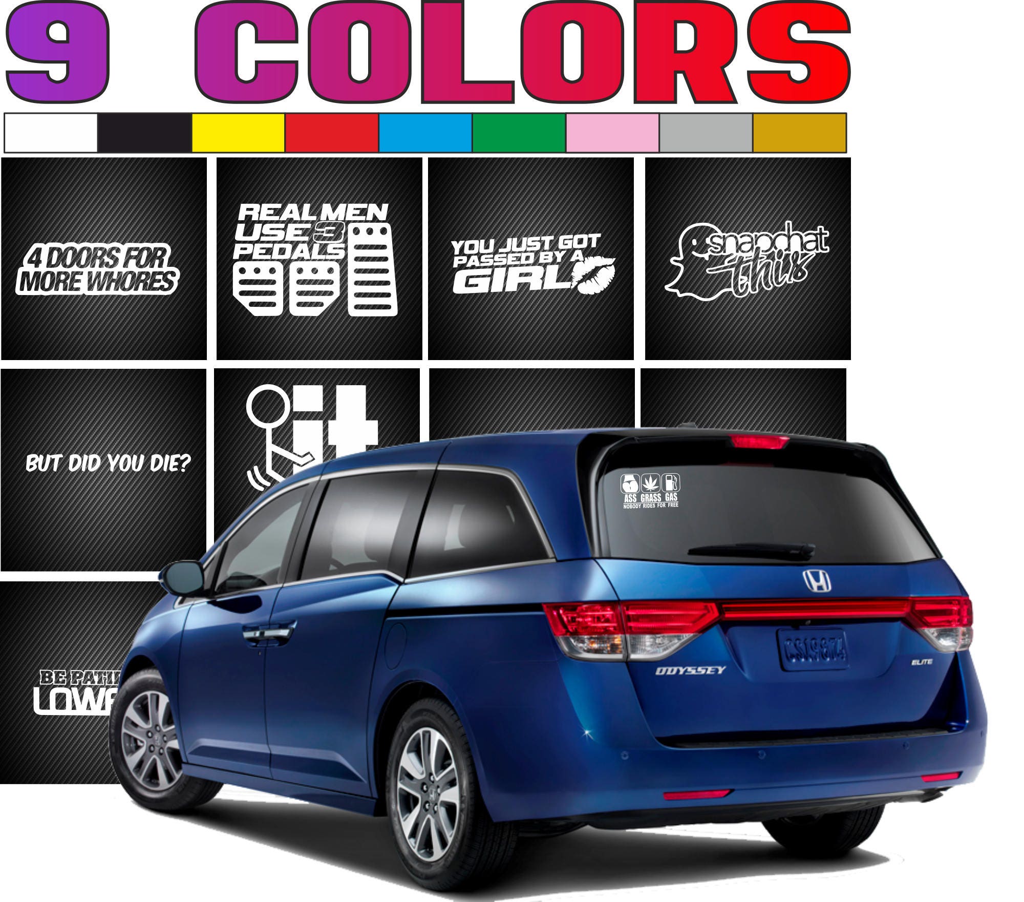 No5 Funny jdm vinyl sticker decal to bumper rear window of