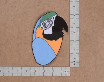 Parrot Iron-On Printed Patch Bird Design Patchwork