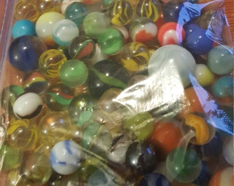 Lot of 105 vintage marbles, antique marbles, vintage games, collectible marbles, marble collection, glass marbles, hand made marbles