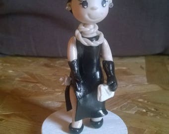 Decoration Figurine: Maryline in evening wear made of cold porcelain
