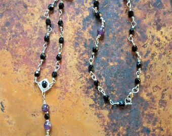 Hand made 3-section silver rosary