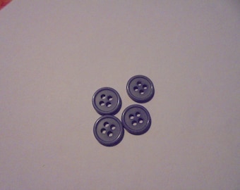 4 round 11 mm vintage blue plastic buttons