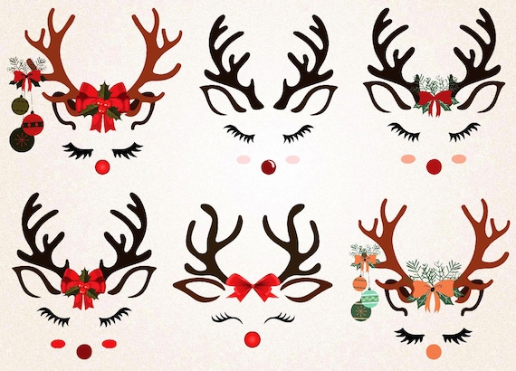 Download Reindeer Face Clipart/Reindeer Face with Christmas