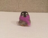 Needle Felt Baby Penguin - Felt Animals - Penguin Ornament - Miniature - Penguin Gift - Bird - Penguin In Scarf