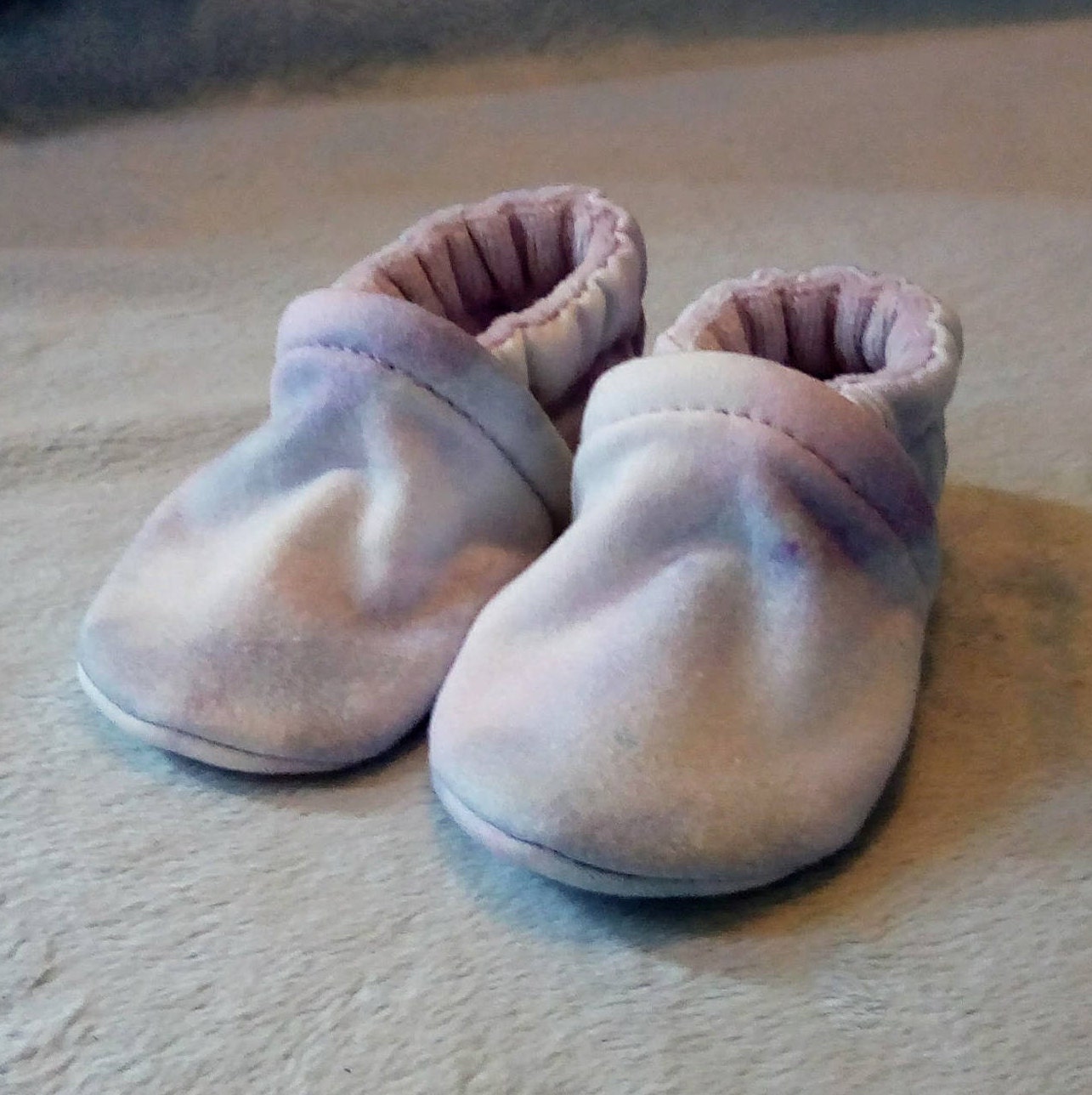Purple Watercolor Clouds: Soft Sole Baby Shoes 3-6M Purple Watercolor Clouds: Soft Sole Baby Shoes 3-6M