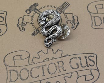 Snake Pin - Serpent Tie Tack - Men's Accessories by Doctor Gus - Serpent Lapel Pin - Snake Scatter Pin - Serpent Tie Pin - Vintage Goth