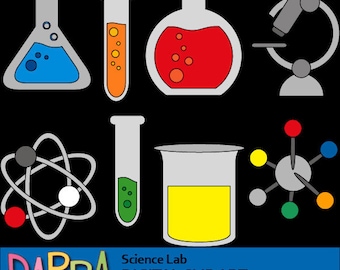 Back to school clipart - science lab clipart - science experiment clip art - tube, molecule clip art - instant download