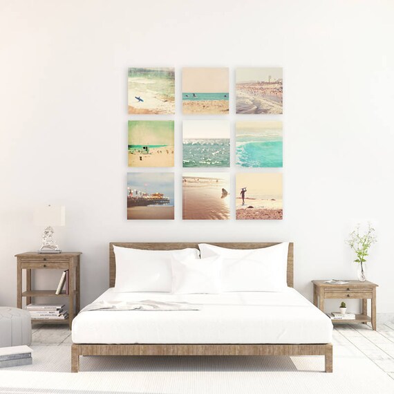 Beach wall art beach photography print set seaside photos