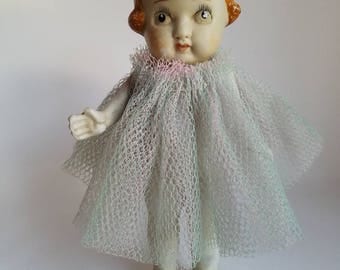 Vintage Frozen Charlotte Porcelain Bisque Doll Made in Japan