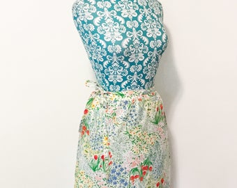 Vintage womens skirt // 1960's wrap skirt // 60's bright poppy floral print