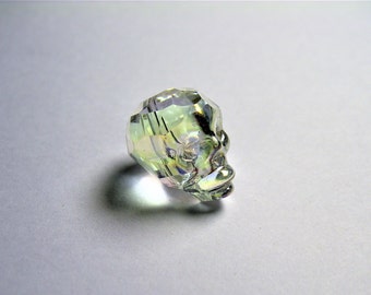 Crystal faceted skull - 1 pcs - 20mm - Clear lemon topaz Ab - SFB10