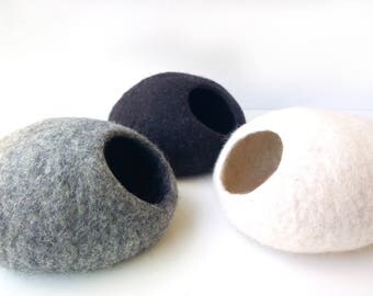 Pets Cave / Cat Cave / Cat Bed / Beds for small pets/ Gray, black, white + GIFT