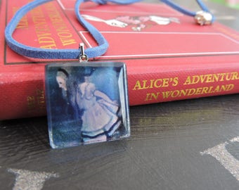 Alice In Wonderland ALICE Glass Tile Necklace (Blue)