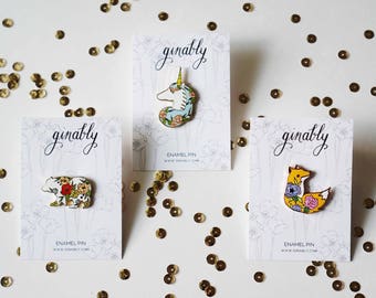B-Grade, C-Grade Seconds Sale Bear and Unicorn Hard Enamel Pin