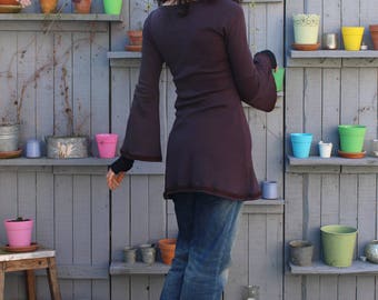 discontinued: size S chocolate tunic dress & lace Bell sleeves