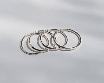 Stacking Rings Silver, Knuckle Rings, Skinny Rings, Sterling Silver Stacking Rings, Boho Jewelry, Beach Ready, Summer, Silver Rings.
