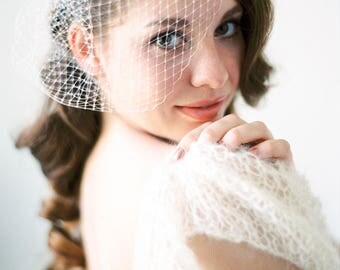 Bridal Veil, Birdcage Wedding, Headpiece - "Lola"