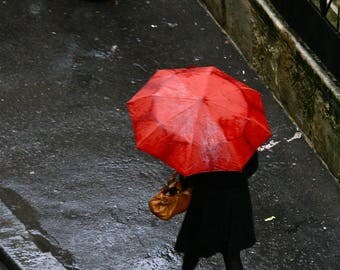 Paris Photography Girl in Paris Red Umbrella in Paris