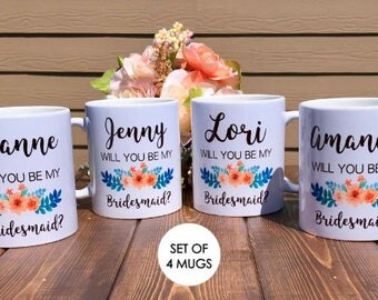 bridesmaid mug set / will you be my bridesmaid mug / bridesmaid proposal / wedding mug / bridesmaid gift / be my bridesmaid / bridesmaid
