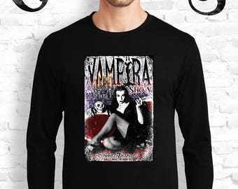 Sweat-shirt Noir Unisexe The Vampira Show - Style Gothique, Horreur, Tailles XS à 7XL, Coton/polyester