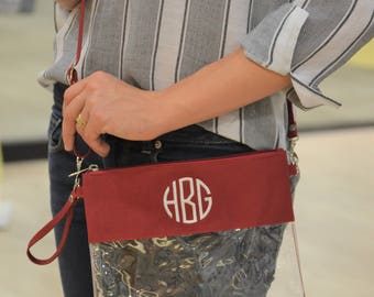 Game Day Stadium Clutch, Clear Clutch College Colors, Stadium Purse with strap, Small Stadium Bag, Football Stadium Bag