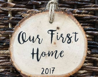 Wooden Our First Home Ornament