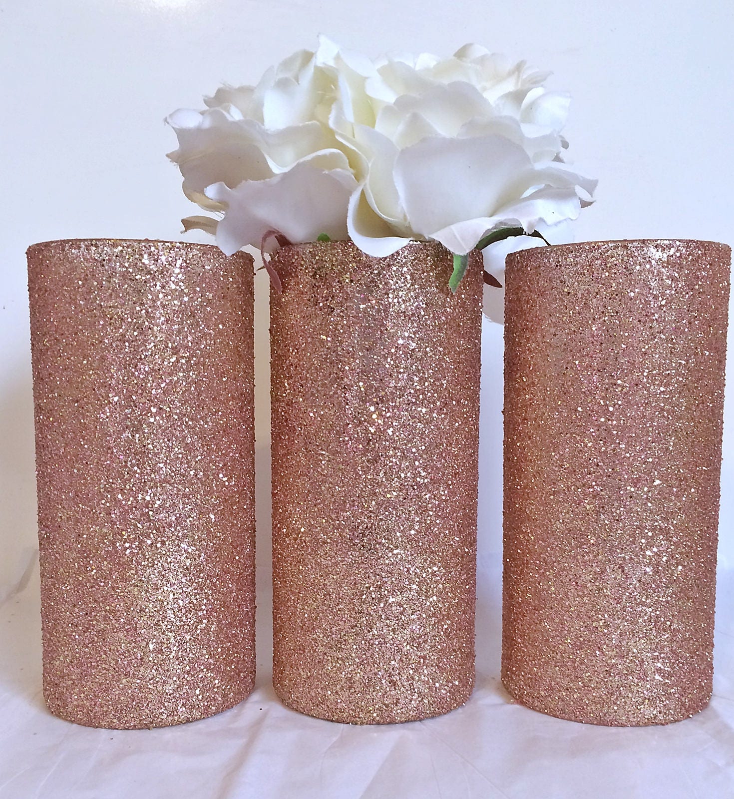 3 rose gold Glass Vase Rose Gold Vases Wedding Centerpieces