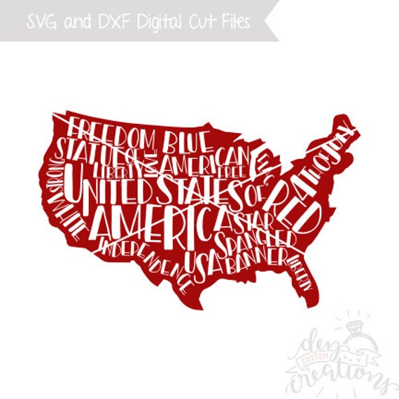 United States of America SVG typography clipart USA Cut