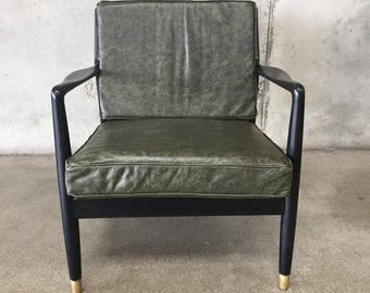 Mid Century Folke Ohlsson for DUX Black & Leather Chair (N2AS7R)