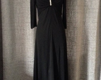 Vintage Black Evening Dress Size 10