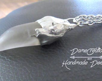 Quartz Necklace - Gemstone Necklace - Artisan Jewelry - One of a Kind Necklace - Artistic Jewelry - Designer Jewelry - Soldered Jewelry