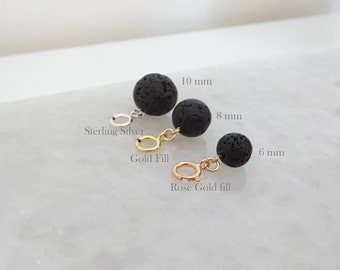Essential oil diffuser charm lava bead Aromatherapy, Personalize your necklace, Interchangeable clips with lava stoneEssential Oil Diffuser