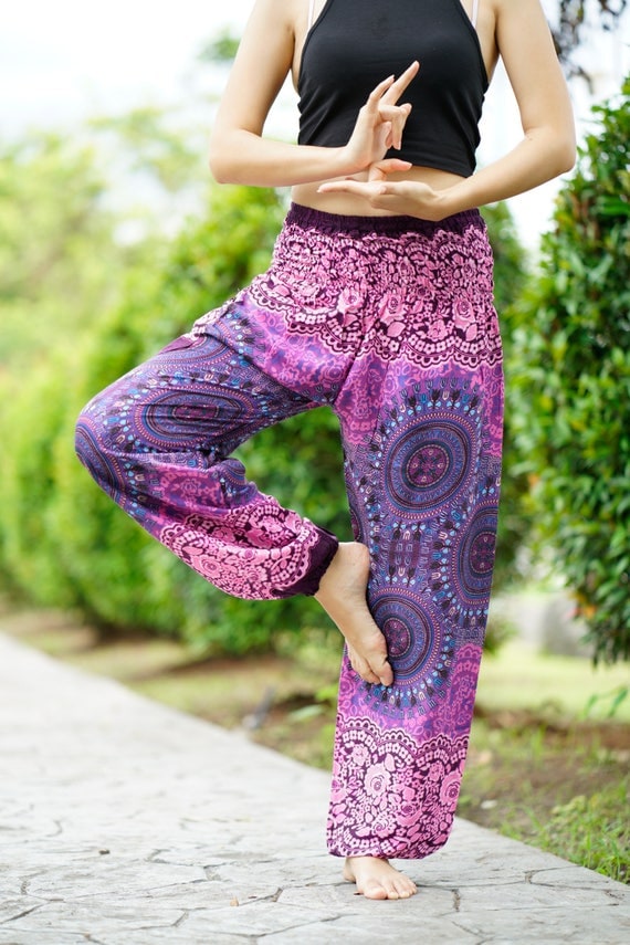 pink boho pants