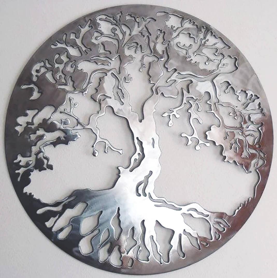 Abstract Stainless Steel Wall Sculpture Tree Of Life Art Metal