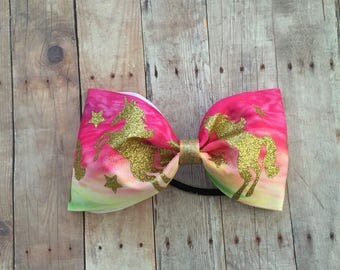 Unicorn Tuxedo Bow, Unicorn Cheer Bow, Tuxedo Bow, Gymnastics Bow