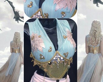 Khaleesi Mother of Dragons Bra: Rave wear, rave outfit, cosplay, edm, edc, festival, halloween costume, game of thrones, Daenerys Targaryen