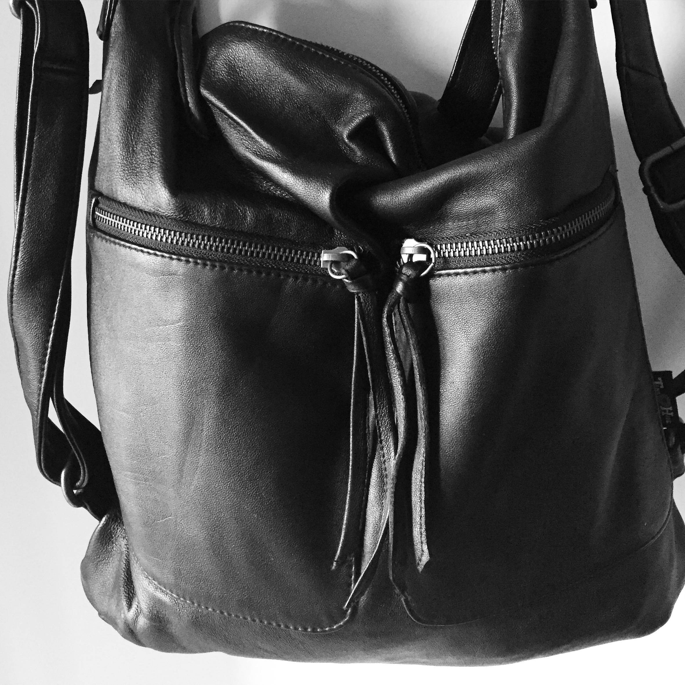 Backpack convertible leather bag.Real leather rucksack or crossbody bag.Handmade perfect for a