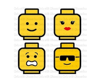 ON SALE Lego Heads layered svg pack SVG Dxf and Png Files for Cutting Machines Silhouette, Cricut or Scan 'N' Cut