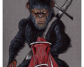 planet of the apes caesar symbol poster