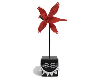 Cardinal Whirligig, Mother Birthday, Gift Ideas For Mom, Birthday Gift To Mom From Son, Unique Gifts For Mom,Gifts For Parents,Mother Bird