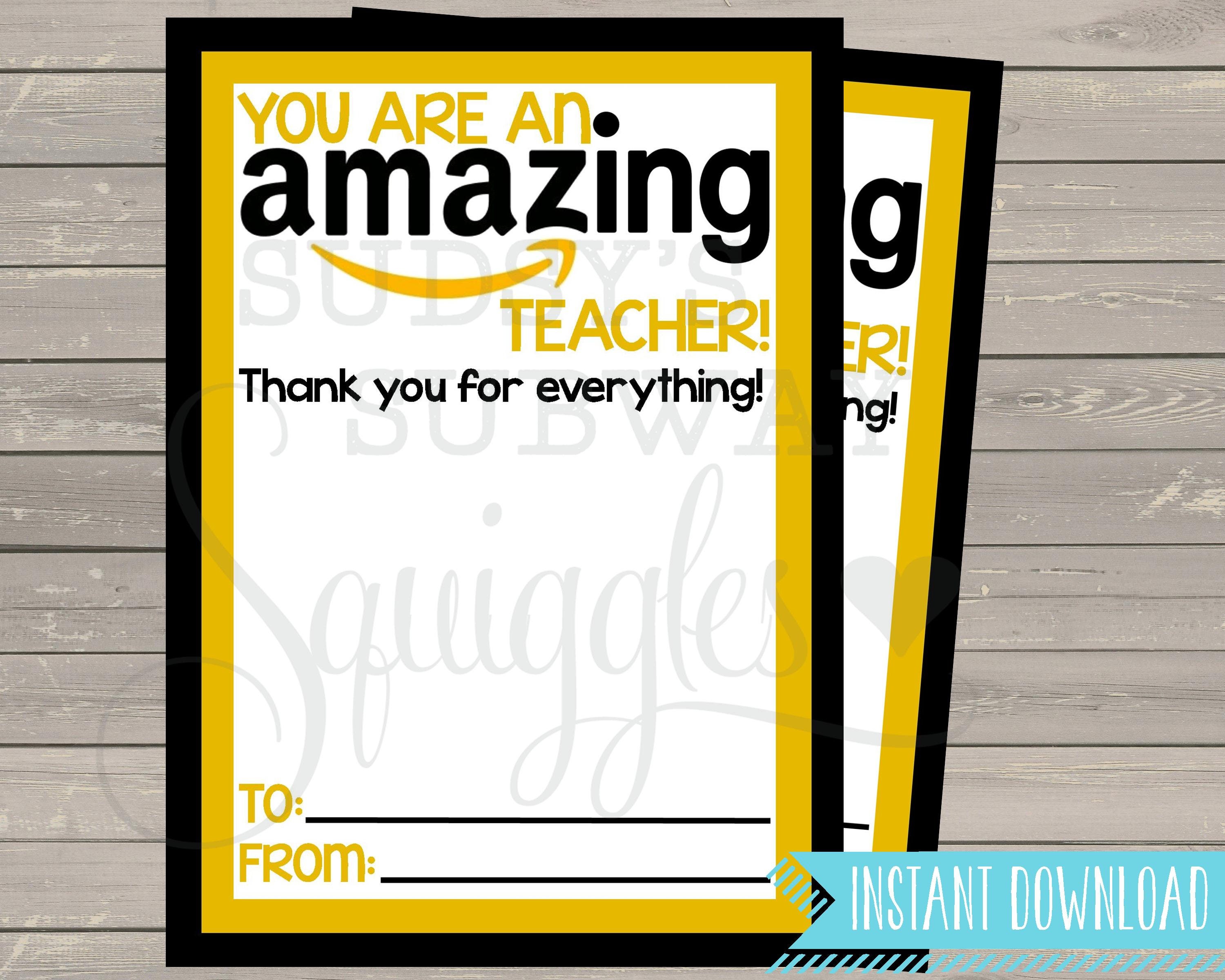 PRINTABLE Amazon Gift Card Holder Thank You For Being An